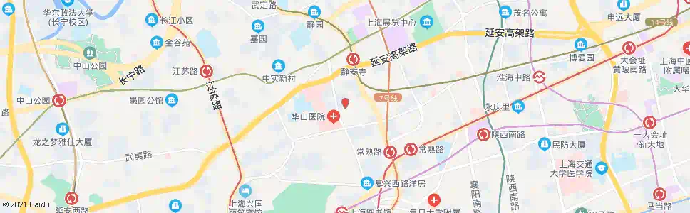 上海华山路_公交站地图_上海公交_妙搜公交查询2025