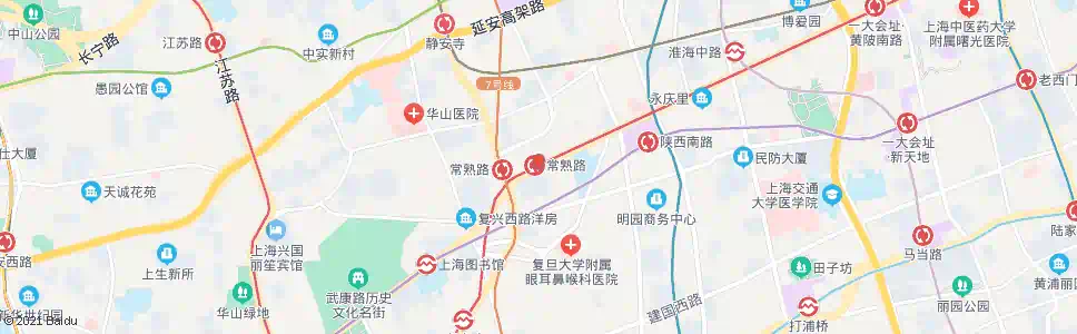 上海淮海中路常熟路_公交站地图_上海公交_妙搜公交查询2025