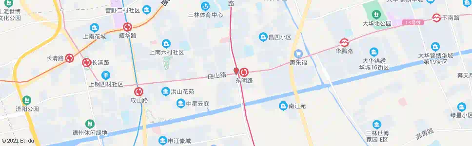 上海成山路东明路_公交站地图_上海公交_妙搜公交查询2025
