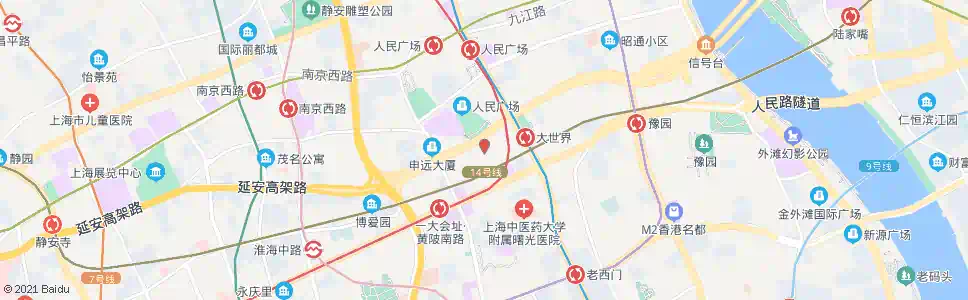 上海普安路延安东路_公交站地图_上海公交_妙搜公交查询2025