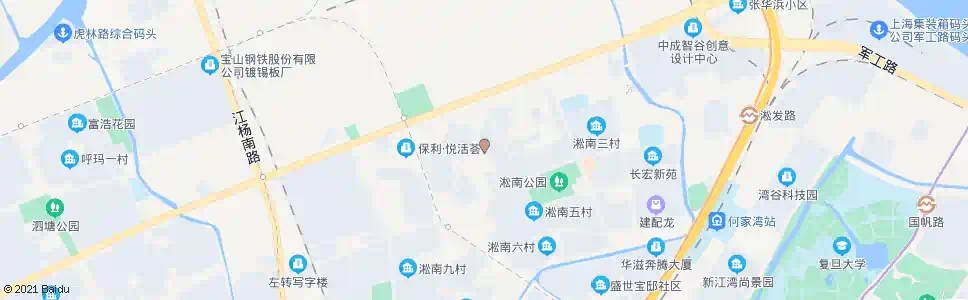 上海淞肇路长江南路_公交站地图_上海公交_妙搜公交查询2025