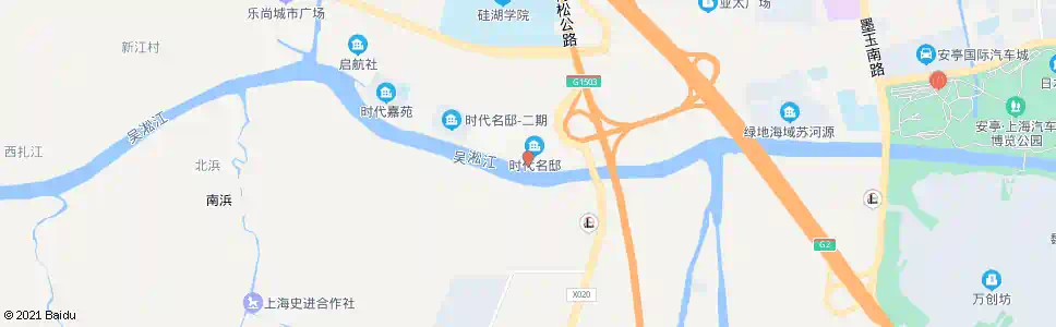 上海滨江支路时代名邸一期_公交站地图_上海公交_妙搜公交查询2025
