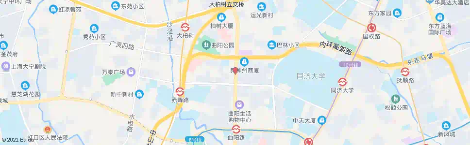 上海曲阳路中山北二路_公交站地图_上海公交_妙搜公交查询2025
