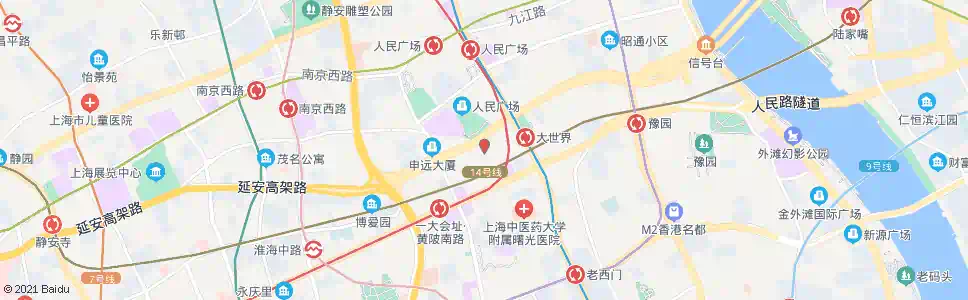 上海延安东路普安路_公交站地图_上海公交_妙搜公交查询2025