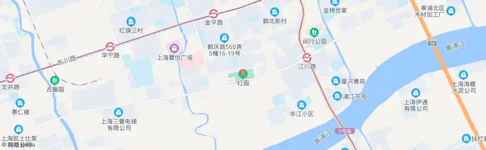 上海江川路红园路_公交站地图_上海公交_妙搜公交查询2025
