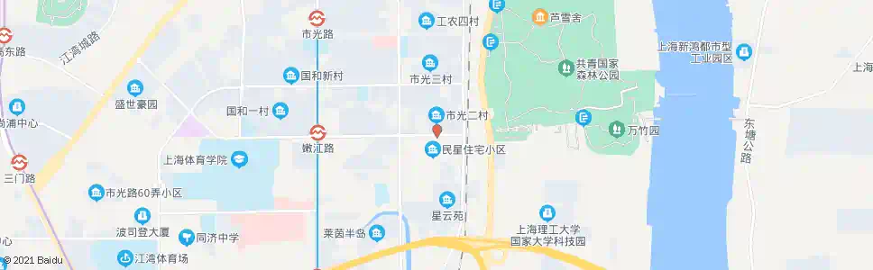上海嫩江路白城路_公交站地图_上海公交_妙搜公交查询2025