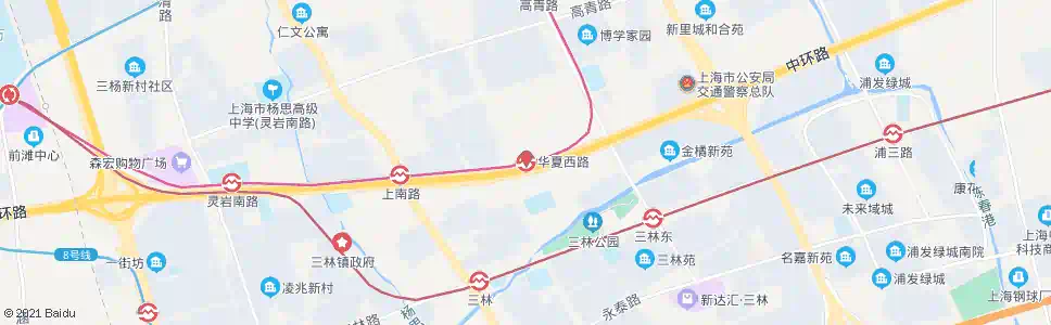上海华夏西路站_公交站地图_上海公交_妙搜公交查询2025