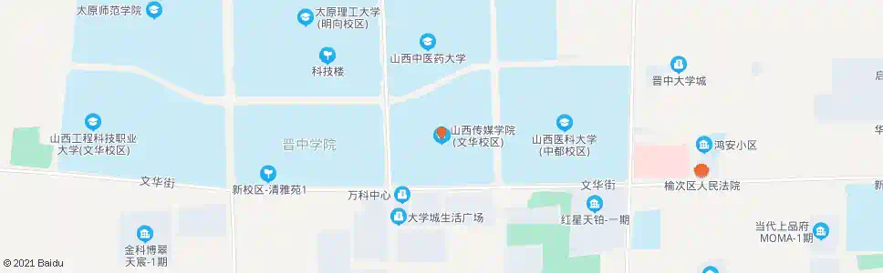 晋中山西传媒学院文华校区_公交站地图_晋中公交_妙搜公交查询2025
