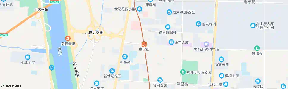 太原康宁街_公交站地图_太原公交_妙搜公交查询2025