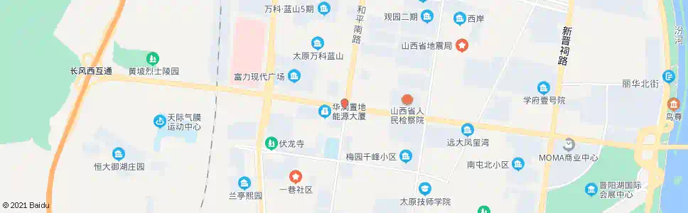 太原长风西街和平南路口_公交站地图_太原公交_妙搜公交查询2025
