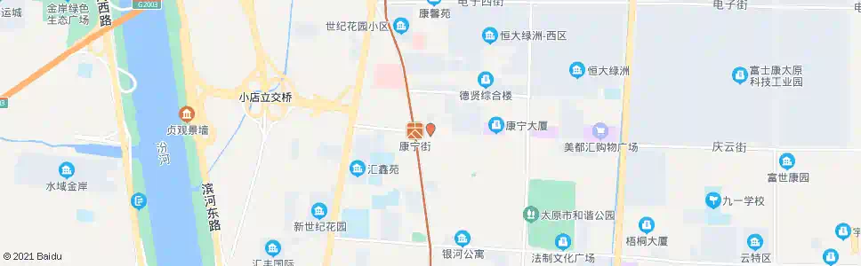 太原康宁街人民北路口_公交站地图_太原公交_妙搜公交查询2025