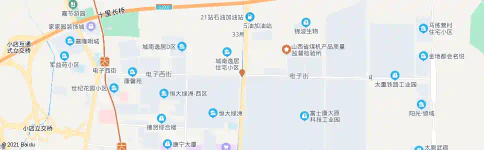 太原电子街坞城南路口_公交站地图_太原公交_妙搜公交查询2025