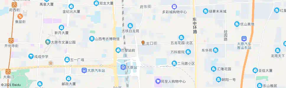 太原双塔北路五龙口街口_公交站地图_太原公交_妙搜公交查询2025