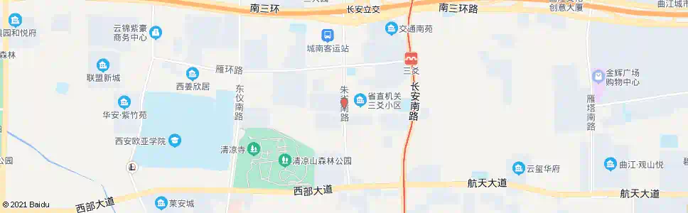 西安朱雀大街清凉寺北路口_公交站地图_西安公交_妙搜公交查询2025