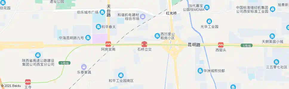 西安石桥立交_公交站地图_西安公交_妙搜公交查询2025