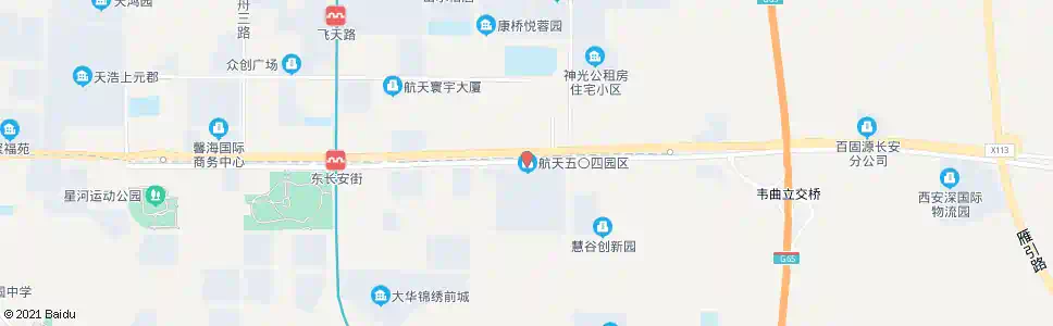 西安航天五零四所北门_公交站地图_西安公交_妙搜公交查询2025