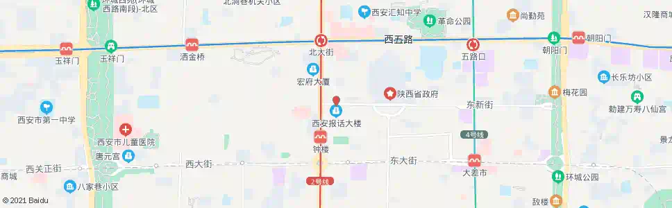 西安西华门_公交站地图_西安公交_妙搜公交查询2025