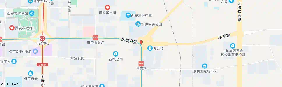 西安太华北路凤城八路口_公交站地图_西安公交_妙搜公交查询2025