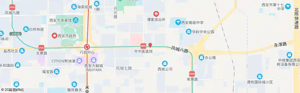 西安凤城八路东口_公交站地图_西安公交_妙搜公交查询2025