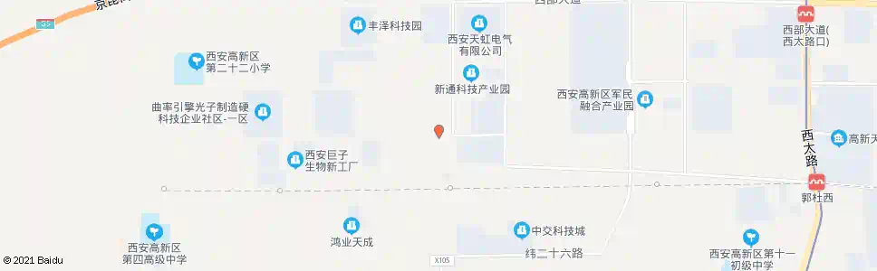 西安毕原三路上林苑四路口_公交站地图_西安公交_妙搜公交查询2025