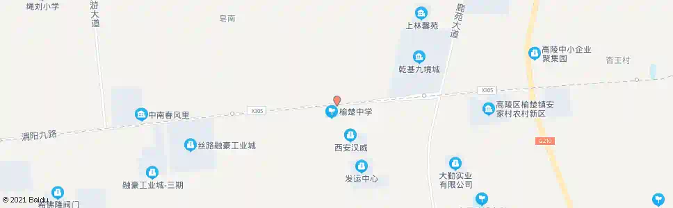 西安榆楚中学_公交站地图_西安公交_妙搜公交查询2025