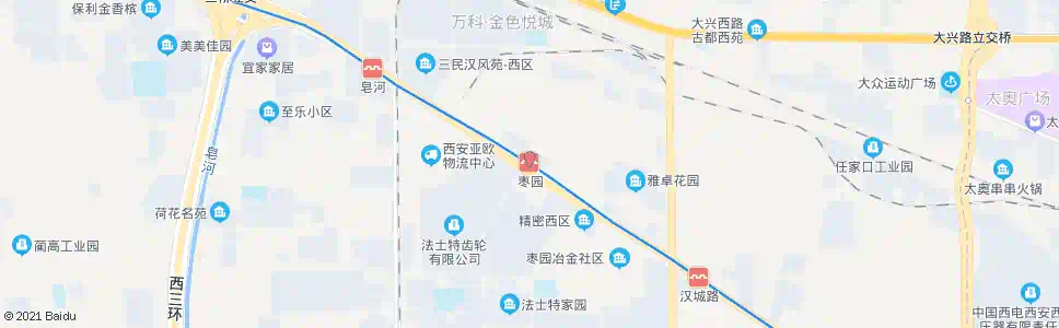 西安枣园_公交站地图_西安公交_妙搜公交查询2025
