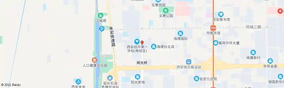 西安明光路凤城一路口_公交站地图_西安公交_妙搜公交查询2025