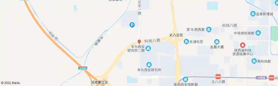 西安科技八路云水一路口_公交站地图_西安公交_妙搜公交查询2025