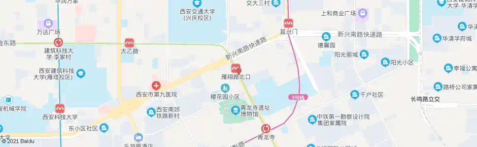西安青龙北路东口_公交站地图_西安公交_妙搜公交查询2025