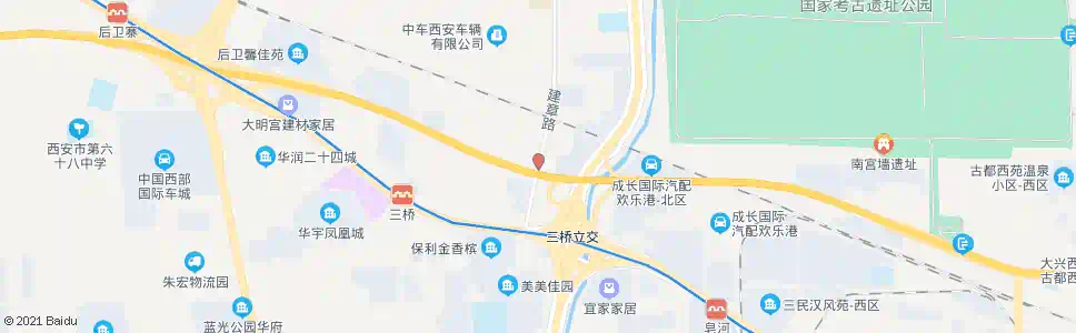 西安三桥农贸市场_公交站地图_西安公交_妙搜公交查询2025