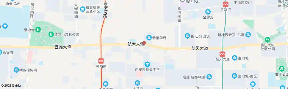西安航天大道航天西路口_公交站地图_西安公交_妙搜公交查询2025