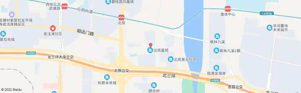 西安北辰村_公交站地图_西安公交_妙搜公交查询2025