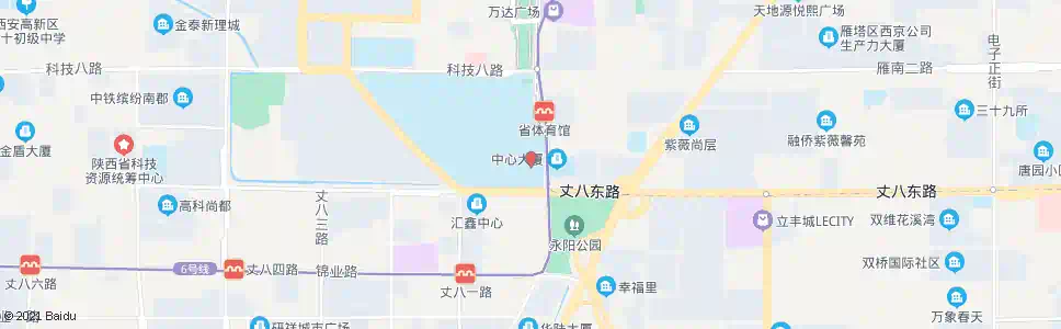 西安省游泳中心(不停靠)_公交站地图_西安公交_妙搜公交查询2025