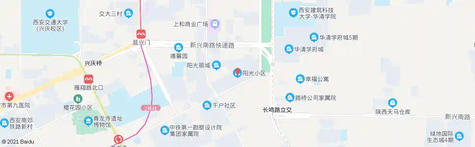 西安阳光小区_公交站地图_西安公交_妙搜公交查询2025
