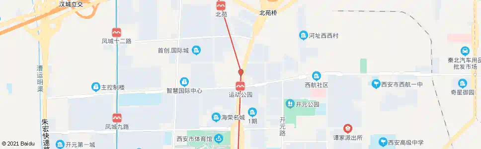西安凤城十路未央路口(地铁运动公园站)_公交站地图_西安公交_妙搜公交查询2025