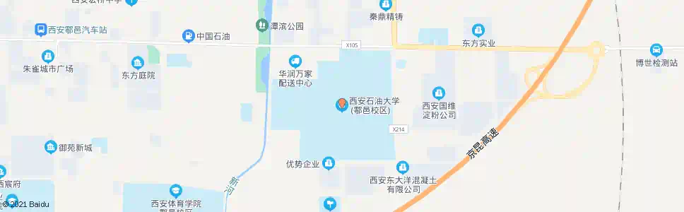 西安石油大学户县校区_公交站地图_西安公交_妙搜公交查询2025