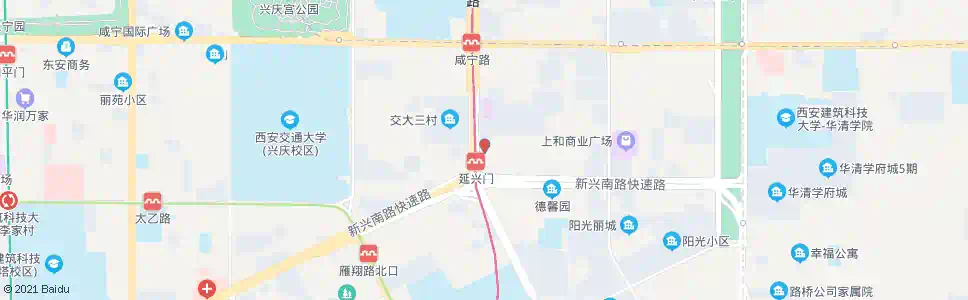 西安延兴门南_公交站地图_西安公交_妙搜公交查询2025