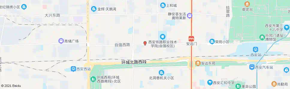 西安自强小区_公交站地图_西安公交_妙搜公交查询2025