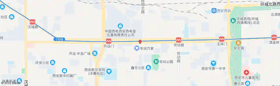 西安大庆路桃园路口_公交站地图_西安公交_妙搜公交查询2025
