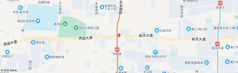 西安航天大道西口_公交站地图_西安公交_妙搜公交查询2025