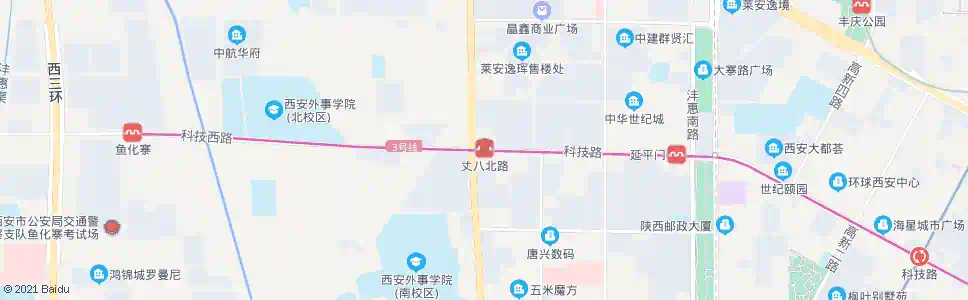 西安丈八北路站_公交站地图_西安公交_妙搜公交查询2025
