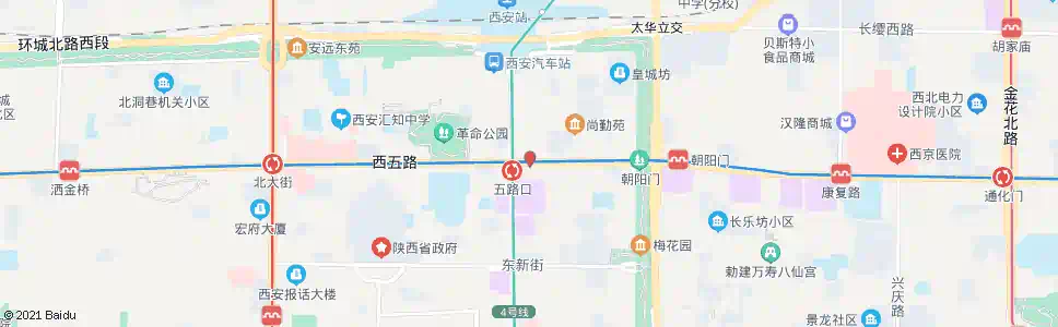 西安东五路_公交站地图_西安公交_妙搜公交查询2025