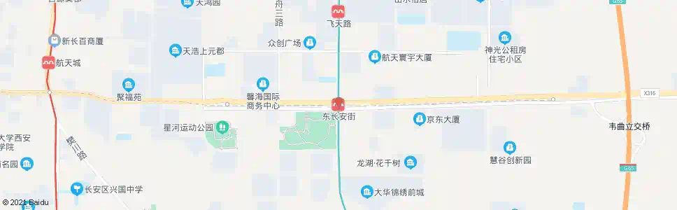 西安长安路_公交站地图_西安公交_妙搜公交查询2025