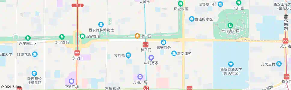 西安和平门_公交站地图_西安公交_妙搜公交查询2025