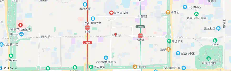 西安东大街办_公交站地图_西安公交_妙搜公交查询2025