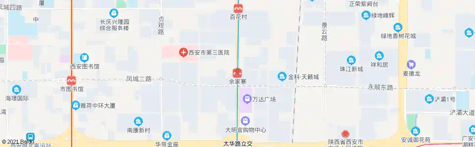 西安余家寨_公交站地图_西安公交_妙搜公交查询2025