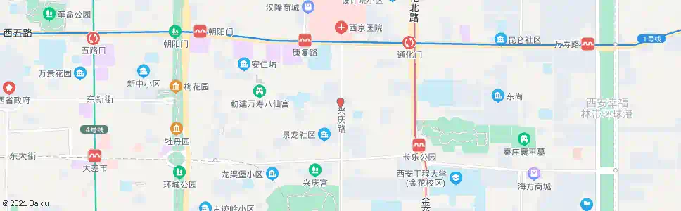 西安伞塔路_公交站地图_西安公交_妙搜公交查询2025
