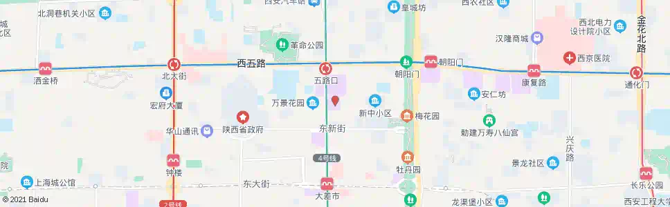西安民生商厦_公交站地图_西安公交_妙搜公交查询2025