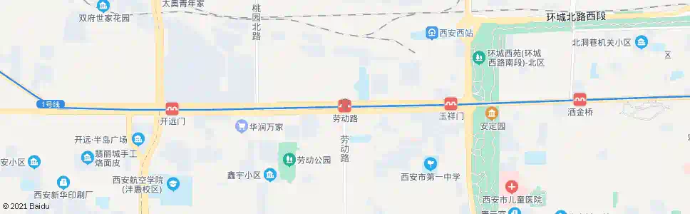 西安劳动路_公交站地图_西安公交_妙搜公交查询2025