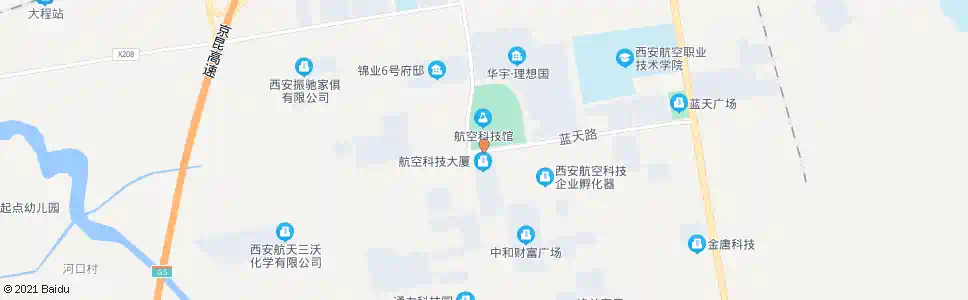 西安蓝天路_公交站地图_西安公交_妙搜公交查询2025